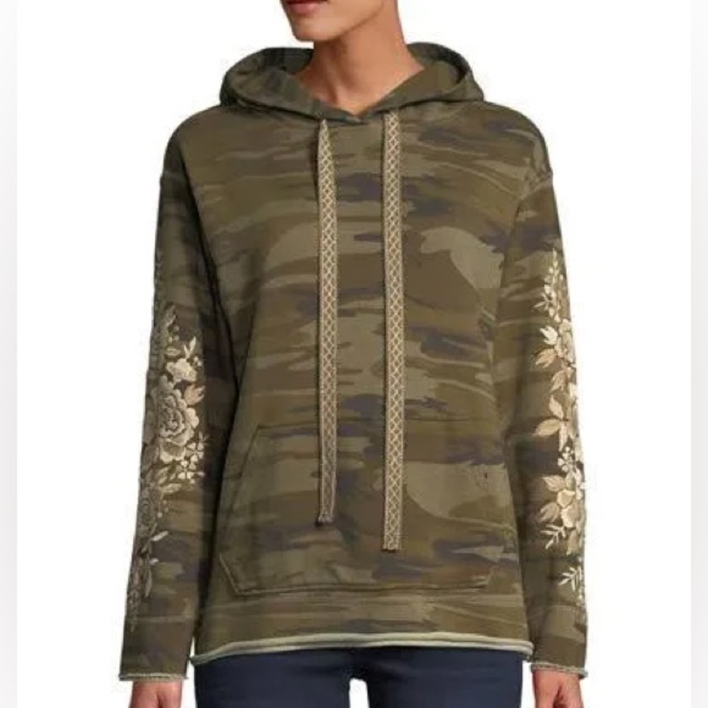 Johnny Was Olenna Pullover Hoodie, Camo, S